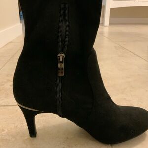 Black suede BCBG black tall suede boots. Worn once. Size 8